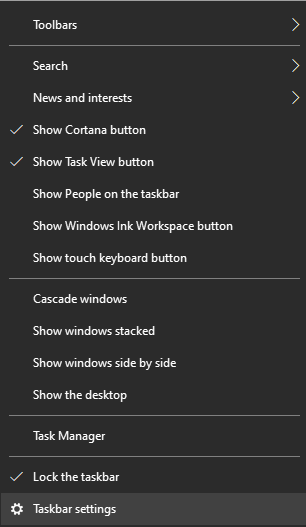 Taskbar Icons