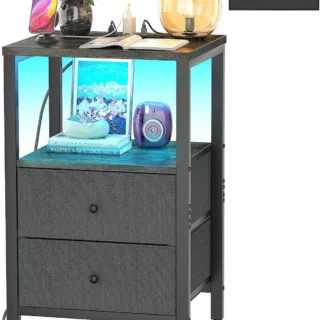 Nightstand with charging station and Lights